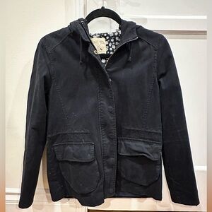 PACSUN LA HEARTS Women’s Navy Hooded Jacket, Snap Button and Zip Closure, Size S